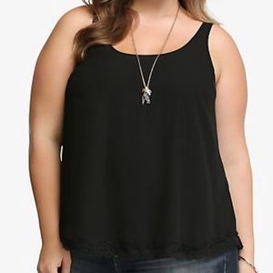Torrid- Black Georgette Tank Top